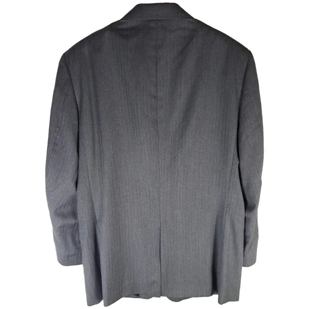Mens Jos A Bank Signature Blazer Sports Coat Wool Gray Herringbone Business 44L - Picture 6 of 6